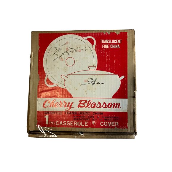 Cherry Blossom Fine China Covered Casserole 1067 Japan Vintage w/ Box - Picture 6 of 7